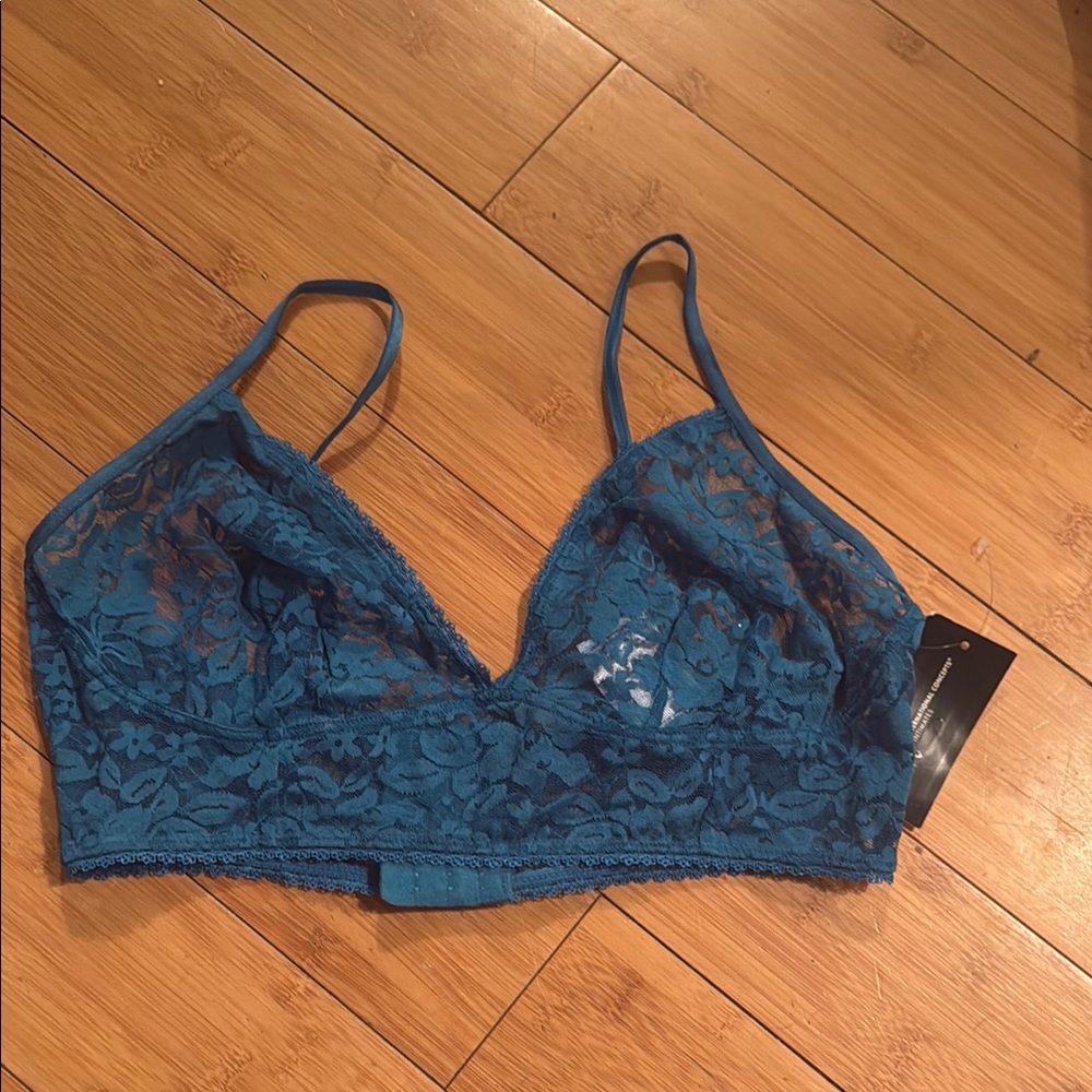 INC International Concepts Lace Bralette in Teal